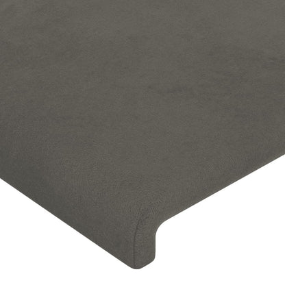 Cabeceira cama c/ abas veludo 163x16x118/128 cm cinzento-escuro