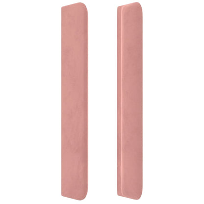 Cabeceira cama c/ abas veludo 163x16x118/128 cm rosa