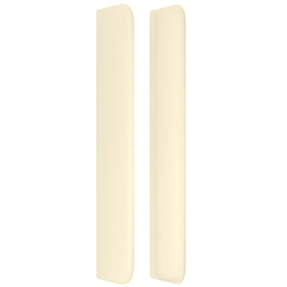 Cabeceira cama c/ abas couro artificial 83x16x118/128 cm creme