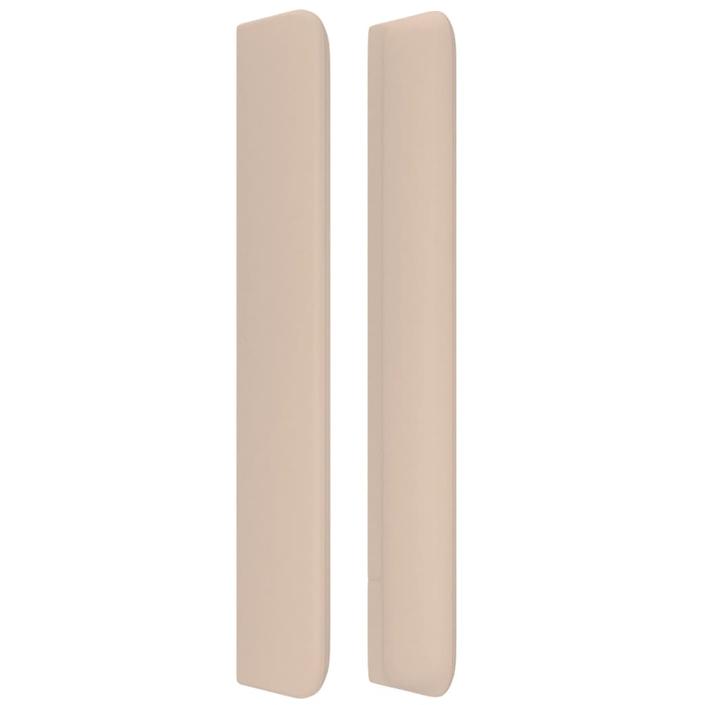 Cabeceira cama c/ abas couro artif. 83x16x118/128cm cappuccino