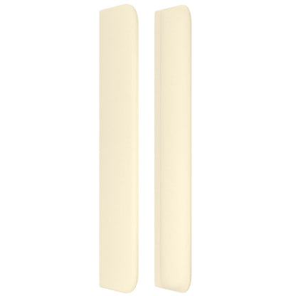 Cabeceira cama c/ abas couro artificial 93x16x118/12 cm creme