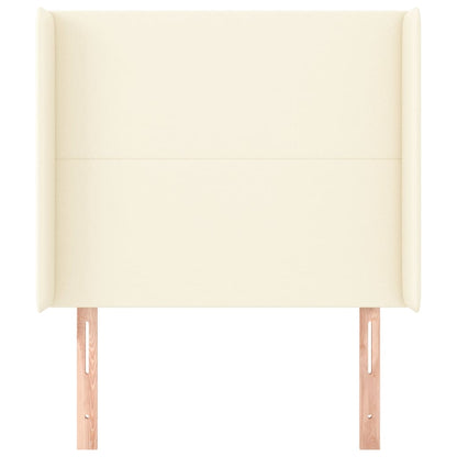Cabeceira cama c/ abas couro artificial 103x16x118/128 cm creme