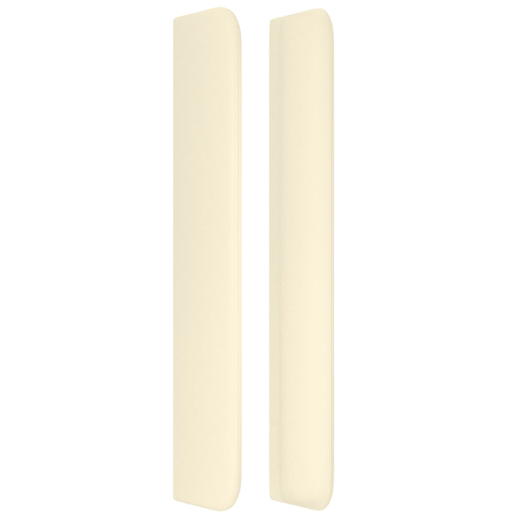 Cabeceira cama c/ abas couro artificial 147x16x118/128 cm creme