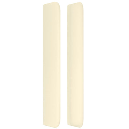 Cabeceira cama c/ abas couro artificial 147x16x118/128 cm creme