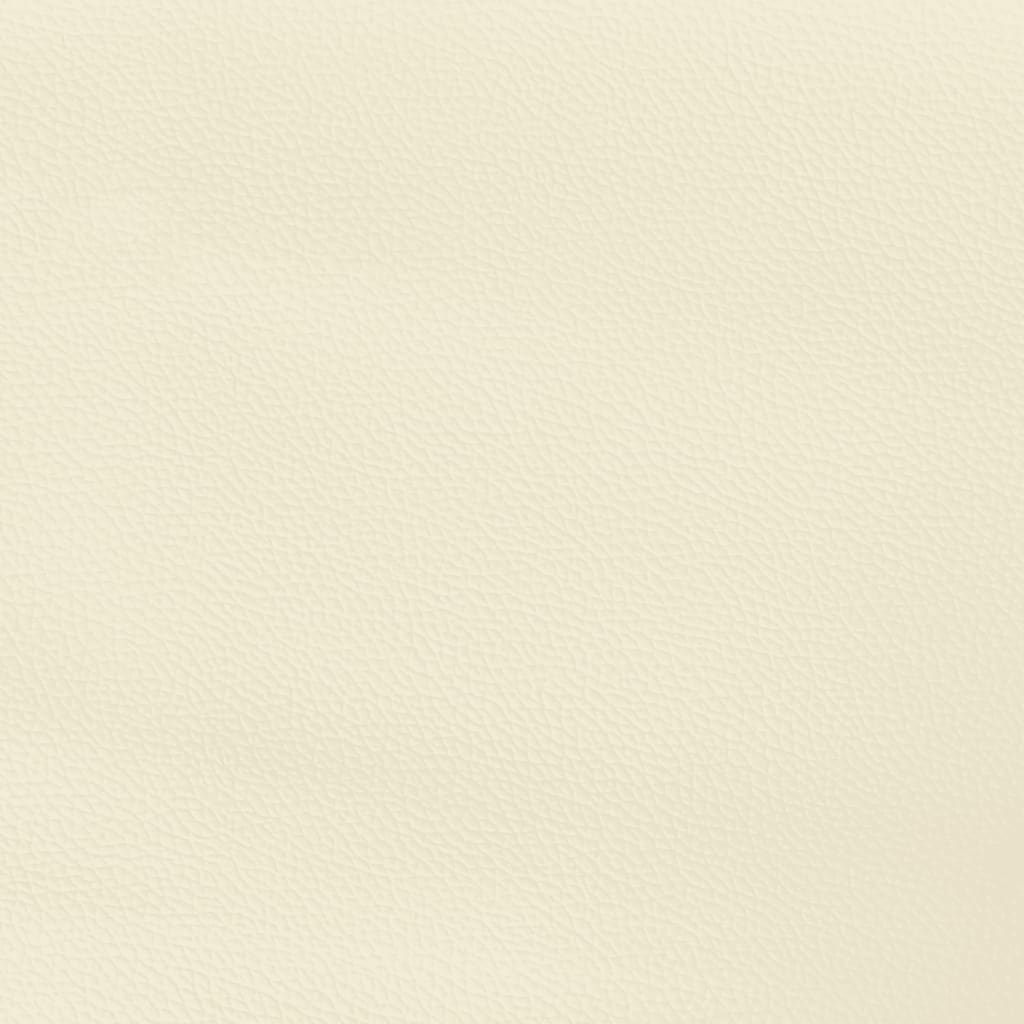 Cabeceira cama c/ abas couro artificial 147x16x118/128 cm creme