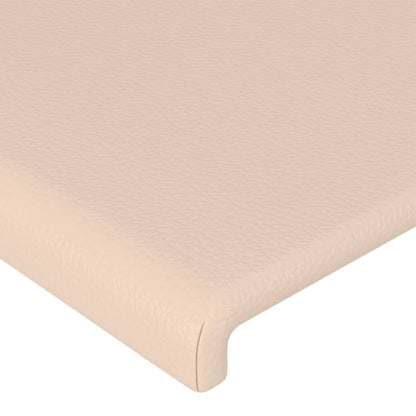 Cabeceira cama c/ abas couro artif. 183x16x118/128cm cappuccino