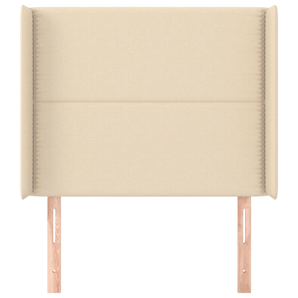 Cabeceira de cama c/ abas tecido 93x16x118/128 cm creme