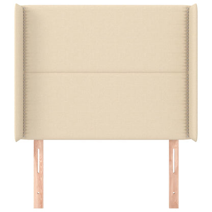 Cabeceira de cama c/ abas tecido 93x16x118/128 cm creme