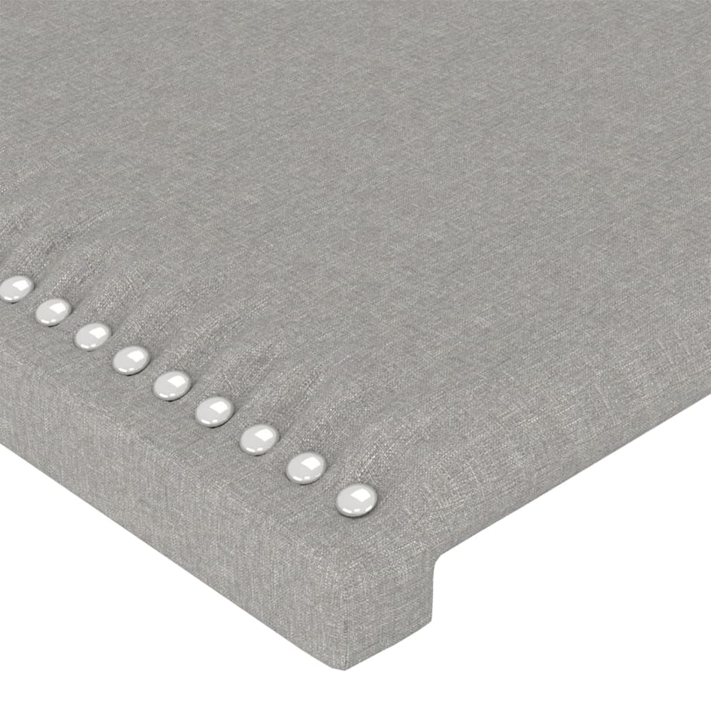 Cabeceira cama c/ abas tecido 147x16x118/128 cm cinzento-claro