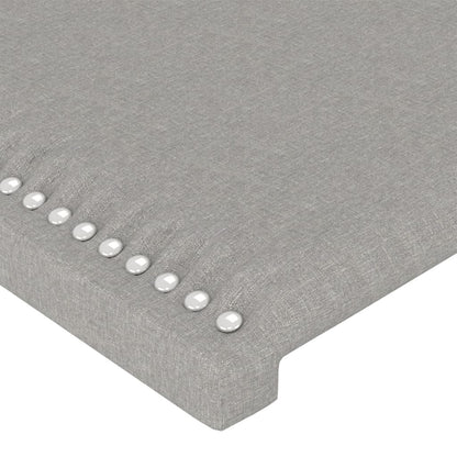 Cabeceira cama c/ abas tecido 147x16x118/128 cm cinzento-claro