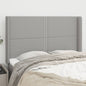 Cabeceira cama c/ abas tecido 147x16x118/128 cm cinzento-claro