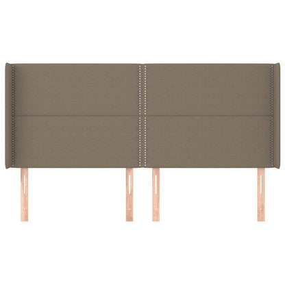 Cabeceira cama abas tecido 203x16x118/128 cm cinza-acastanhado