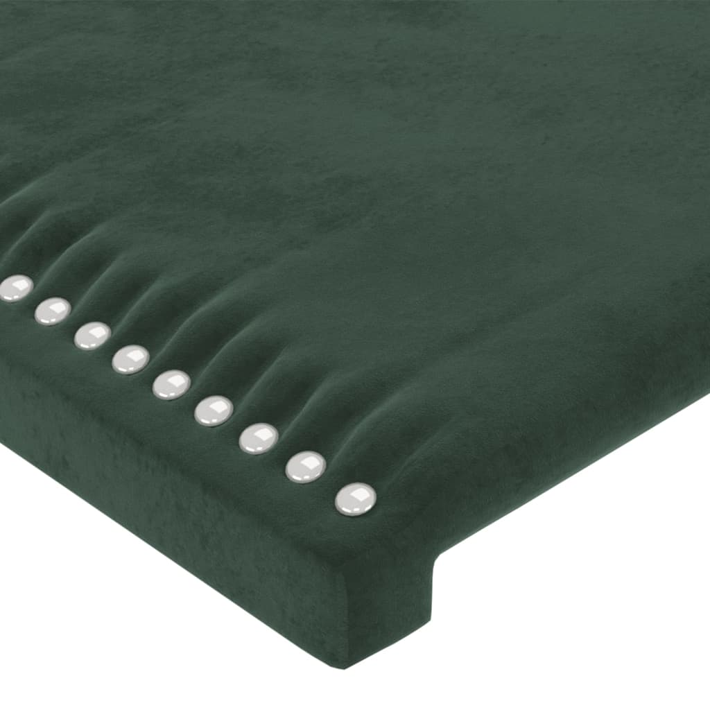 Cabeceira cama c/ abas veludo 103x16x118/128 cm verde-escuro