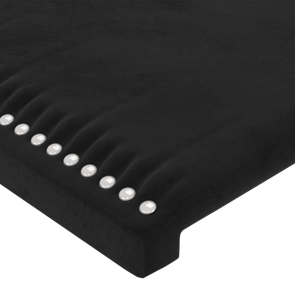 Cabeceira de cama c/ abas veludo 163x16x118/128 cm preto