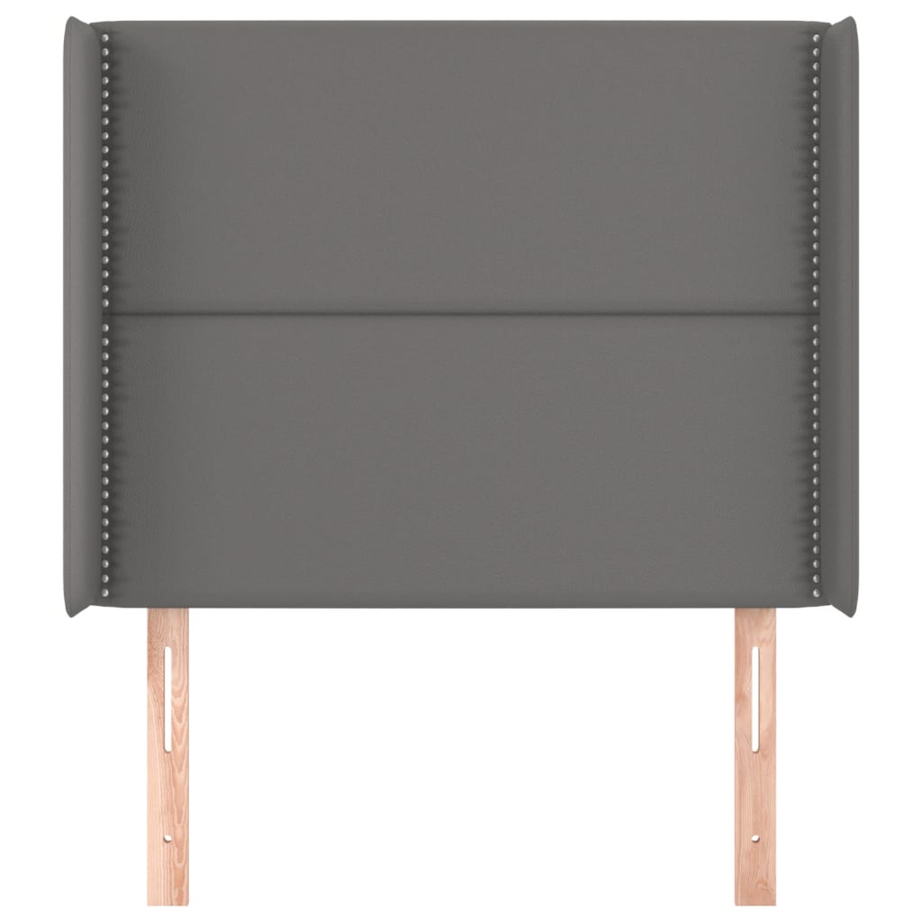 Cabeceira cama c/ abas couro artif. 103x16x118/128 cm cinzento