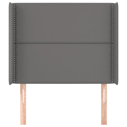 Cabeceira cama c/ abas couro artif. 103x16x118/128 cm cinzento