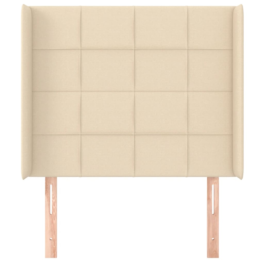 Cabeceira de cama c/ abas tecido 83x16x118/128 cm creme