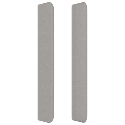 Cabeceira cama c/ abas tecido 147x16x118/128 cm cinzento-claro