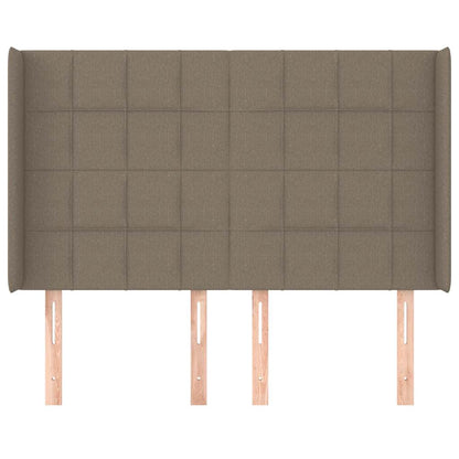 Cabeceira cama abas tecido 147x16x118/128 cm cinza-acastanhado