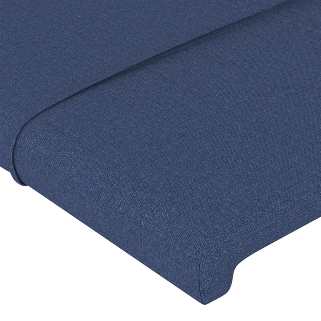 Cabeceira de cama c/ abas tecido 163x16x118/128 cm azul