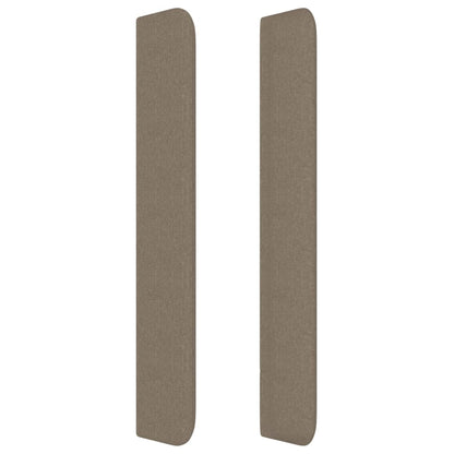 Cabeceira cama abas tecido 183x16x118/128 cm cinza-acastanhado