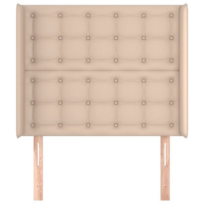 Cabeceira cama c/ abas couro artif. 93x16x118/128 cm cappuccino