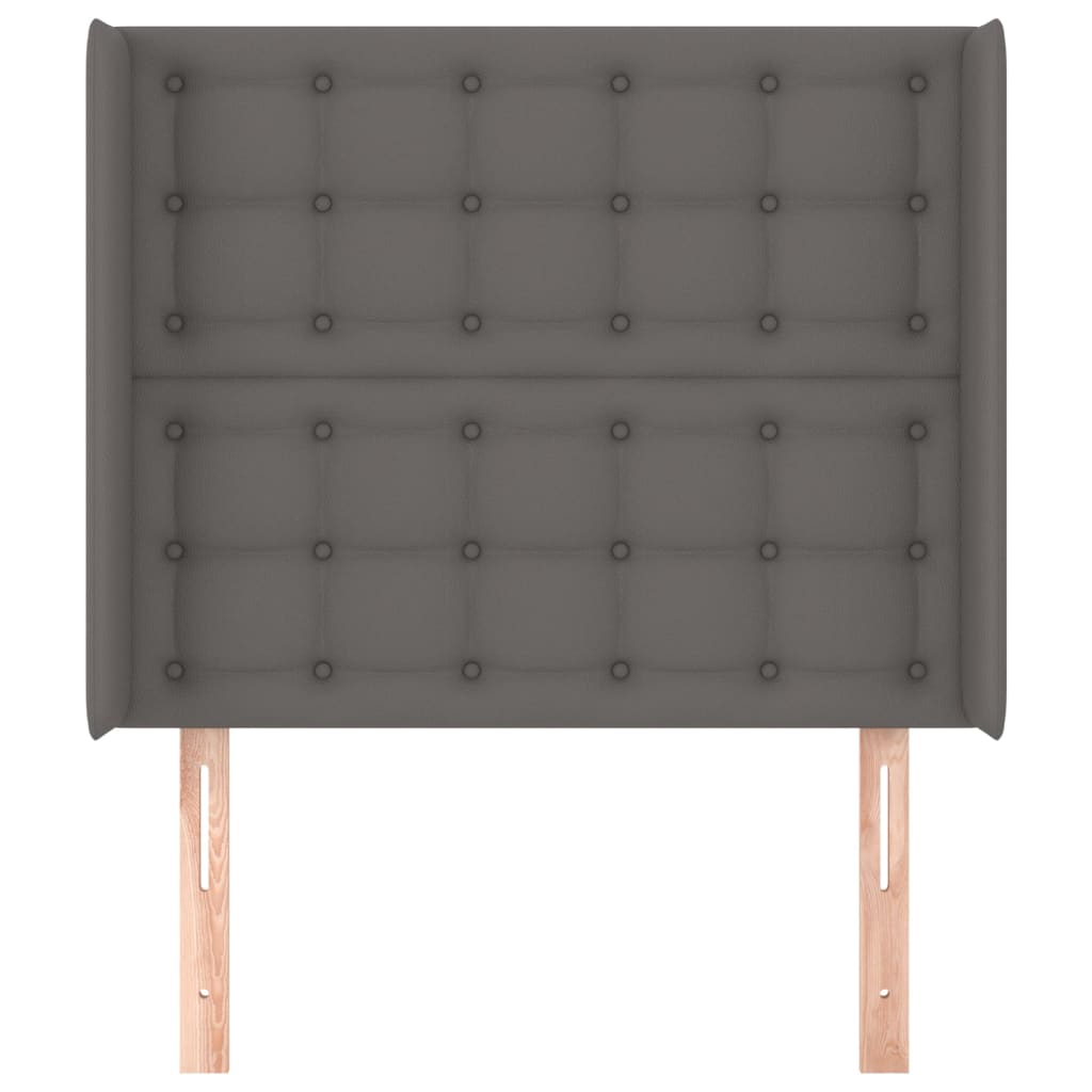 Cabeceira cama c/ abas couro artif. 103x16x118/128 cm cinzento