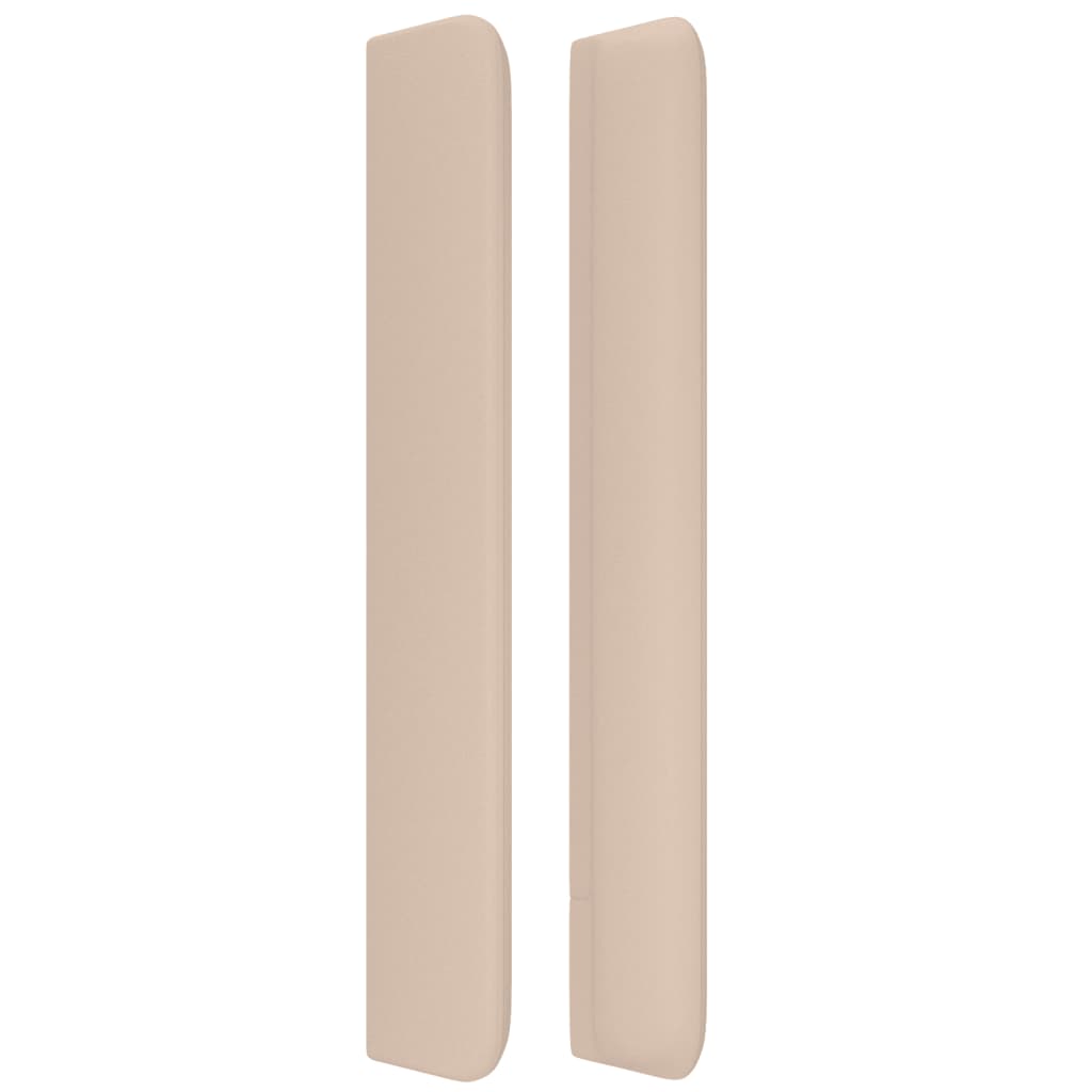 Cabeceira cama c/ abas couro artif. 183x16x118/128cm cappuccino