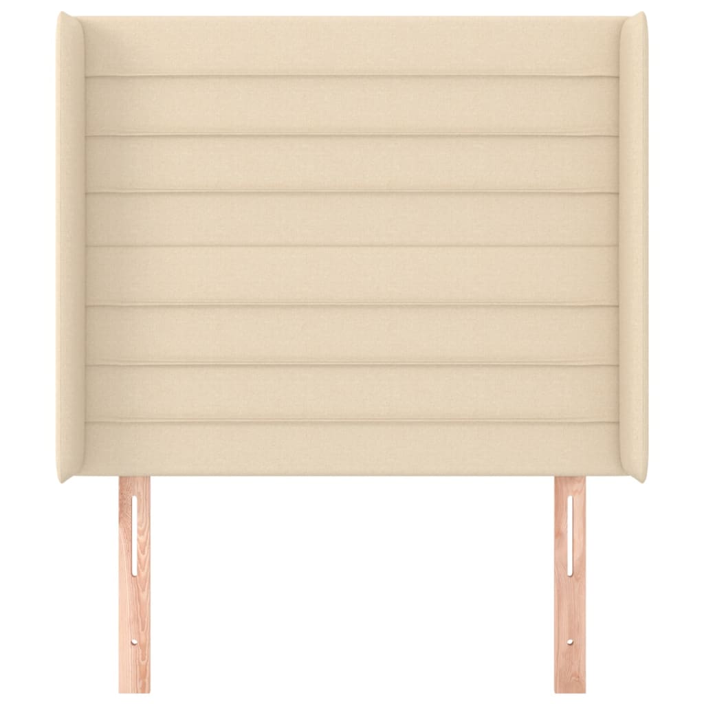 Cabeceira de cama c/ abas tecido 83x16x118/128 cm creme