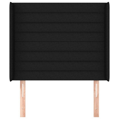 Cabeceira de cama c/ abas tecido 93x16x118/128 cm preto