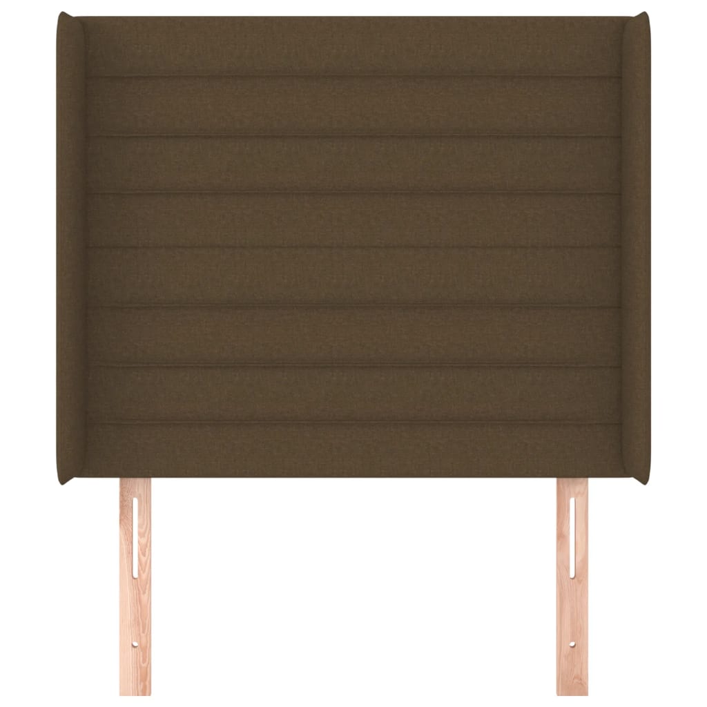 Cabeceira cama c/ abas tecido 93x16x118/128 cm castanho-escuro