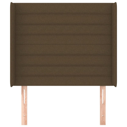 Cabeceira cama c/ abas tecido 93x16x118/128 cm castanho-escuro