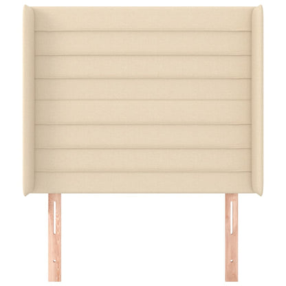 Cabeceira de cama c/ abas tecido 93x16x118/128 cm creme