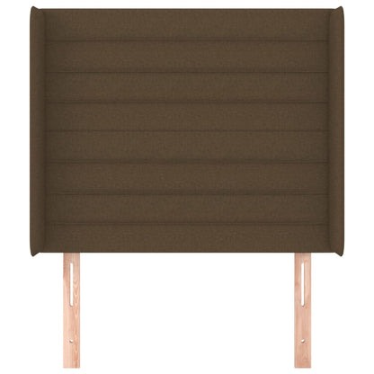 Cabeceira cama c/ abas tecido 103x16x118/128 cm castanho-escuro