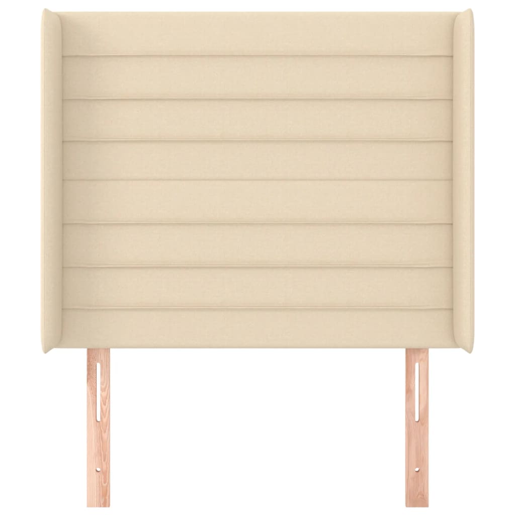 Cabeceira de cama c/ abas tecido 103x16x118/128 cm creme