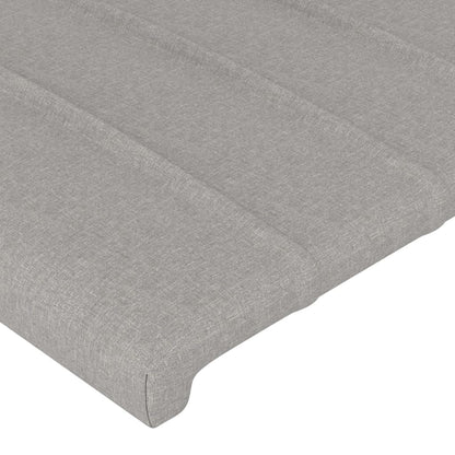 Cabeceira de cama c/ abas tecido 93x16x118/128cm cinzento-claro