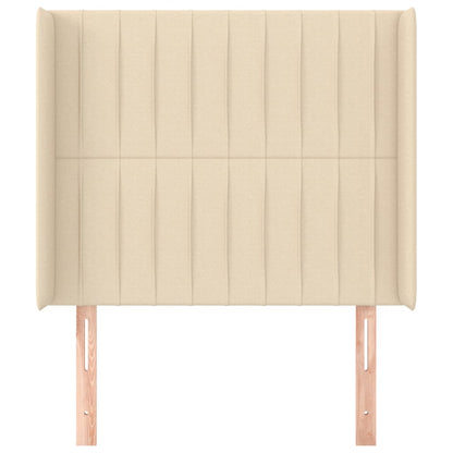 Cabeceira de cama c/ abas tecido 93x16x118/128 cm creme