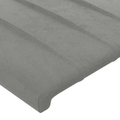 Cabeceira de cama c/ abas veludo 93x16x118/128cm cinzento-claro