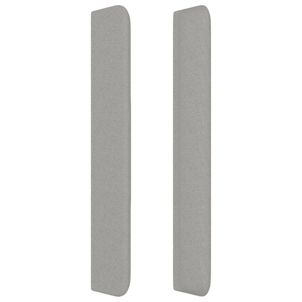 Cabeceira de cama c/ abas tecido 93x16x118/128cm cinzento-claro