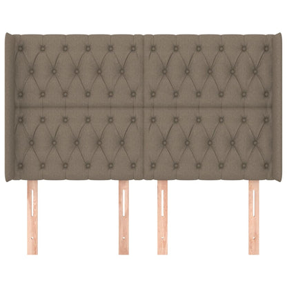 Cabeceira cama abas tecido 147x16x118/128 cm cinza-acastanhado