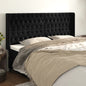 Cabeceira de cama c/ abas veludo 183x16x118/128 cm preto