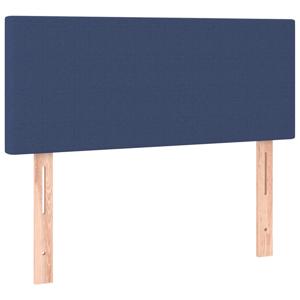 Cabeceira de cama c/ luzes LED tecido 100x5x78/88 cm azul