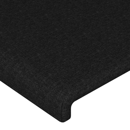 Cabeceira de cama c/ luzes LED tecido 180x5x78/88 cm preto
