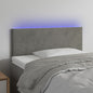 Cabeceira de cama c/ luzes LED veludo 90x5x78/88 cm cinza-claro