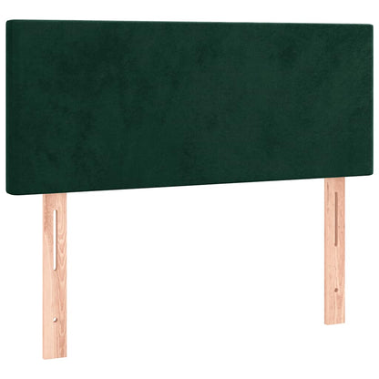 Cabeceira de cama c/ luzes LED veludo 90x5x78/88cm verde-escuro