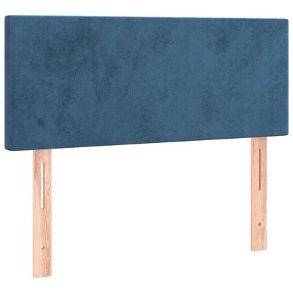 Cabeceira de cama c/ luzes LED veludo 90x5x78/88 cm azul-escuro