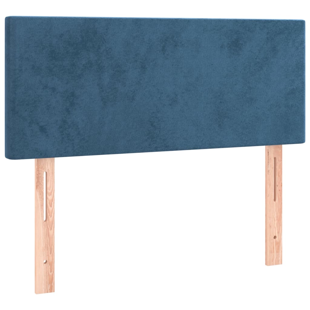 Cabeceira de cama c/ luzes LED veludo 100x5x78/88cm azul-escuro