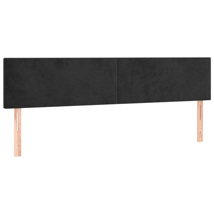 Cabeceira de cama c/ luzes LED veludo 160x5x78/88 cm preto