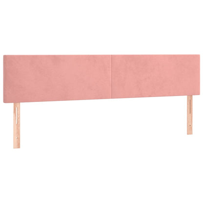 Cabeceira de cama c/ luzes LED veludo 200x5x78/88 cm rosa