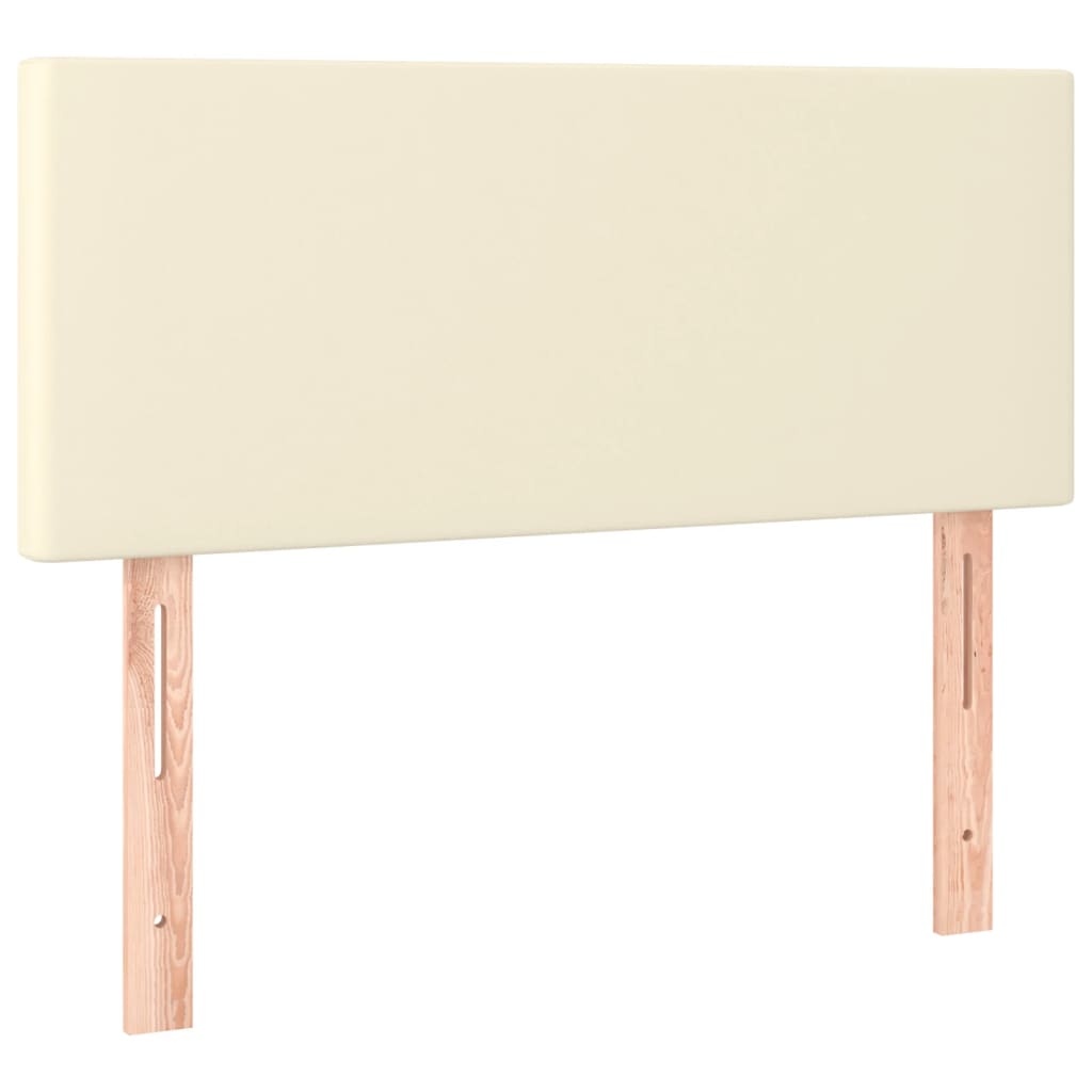 Cabeceira de cama c/ LED 80x5x78/88 cm couro artificial creme